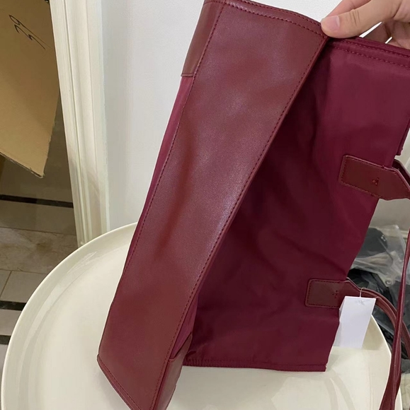 🍷Tory Burch Ella Logo Tote Bag Burgundy - Picture 5 of 6